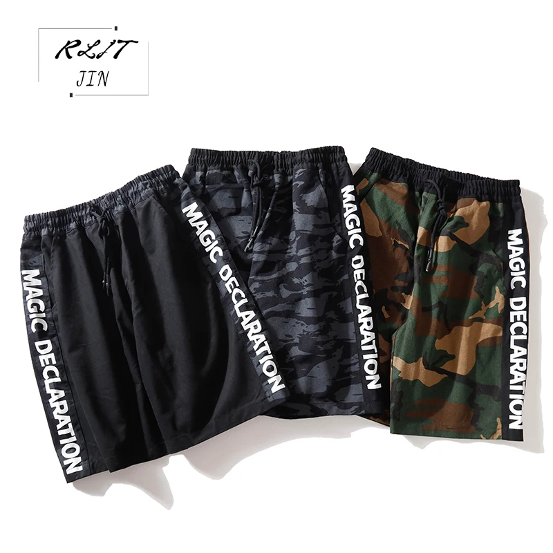 Крутые мужские шорты, RLJT.JIN, Трендовое направление,, хит, Военный стиль, с принтом, камуфляж, мужские, повседневные, короткие, для бега, модные