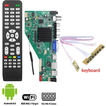 

MSD358V5.0 smart TV driver board for Android 1G+4G Wireless Network WI-FI LCD motherboard lvds RJ45/HDMI/ VGA/AV/TV/USB+keyboard