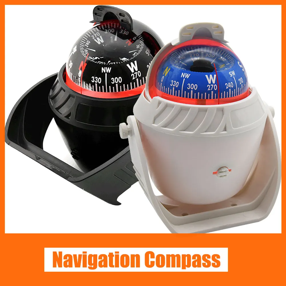 

1 Piece White LED Light Electronic Navigation Compass Camping Gear with Light Compass Guide Ball For Marine Boat Vehicle Car