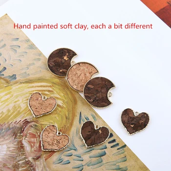 

Winter style 30pcs/lot color hand painted soft clay fabric core geometry hearts/rounds shape alloy floating locket charms