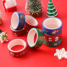 Lot de 8 rubans Washi de noël, dessin animé mignon Kawaii, ruban de masquage, décoratif pour autocollant, Scrapbooking, pour Album Photo, DIY bricolage