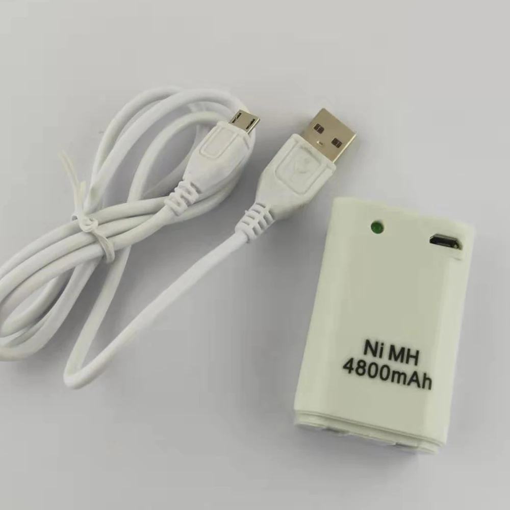 

20 PCS a lot 4800mAh Battery Pack for Xbox 360 Wireless Game Controller Gamepad Battery Pack For Xbox360 with USB Charger Cable