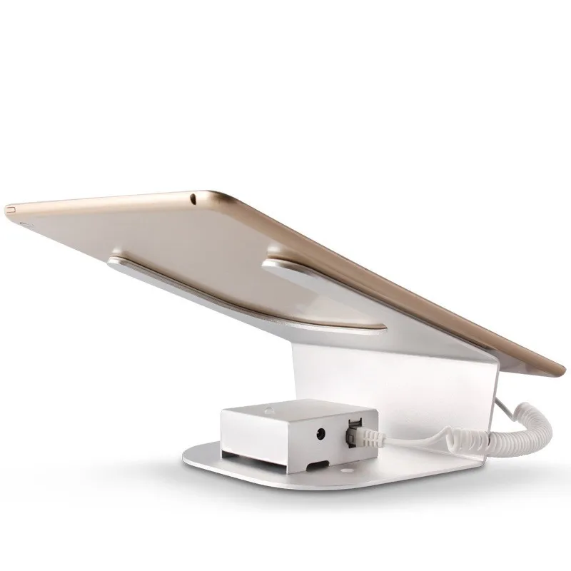 

Retail Wholesale Anti Theft Security Spring Wire Display Mount Stand Holder with Alarm & Charging Function for Tablet PC