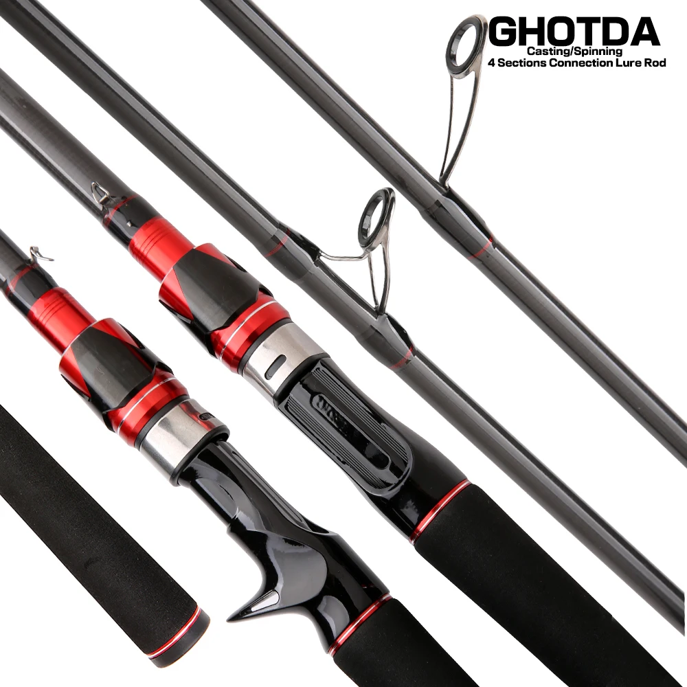 GHOTDA-caña de pescar giratoria de fundición, accesorio ultraligero de  fibra de carbono, 4 secciones, 12,1/2,4/2,7 m - AliExpress