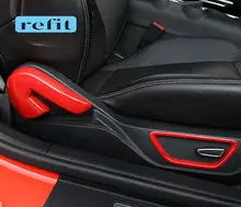Koltuk arkalığı ayarı kolu kabuk ayar düğmesi panel dekorasyon kapak için Ford Mustang 15 18 modifikasyon aksesuarları