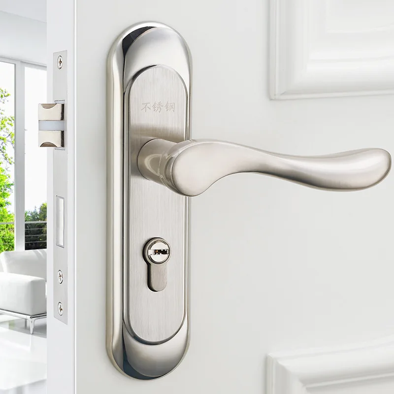 

New Style European Style Stainless Steel Bearing Door Lock Bedroom Handle Lock Indoor Lock Cylinder