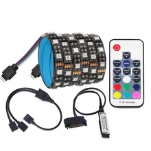 SATA светодиодный светильник 5050 RGB DC12V Sata интерфейс питания для ПК чехол для компьютера, 17Key RF пульт дистанционного управления светодиодный светильник