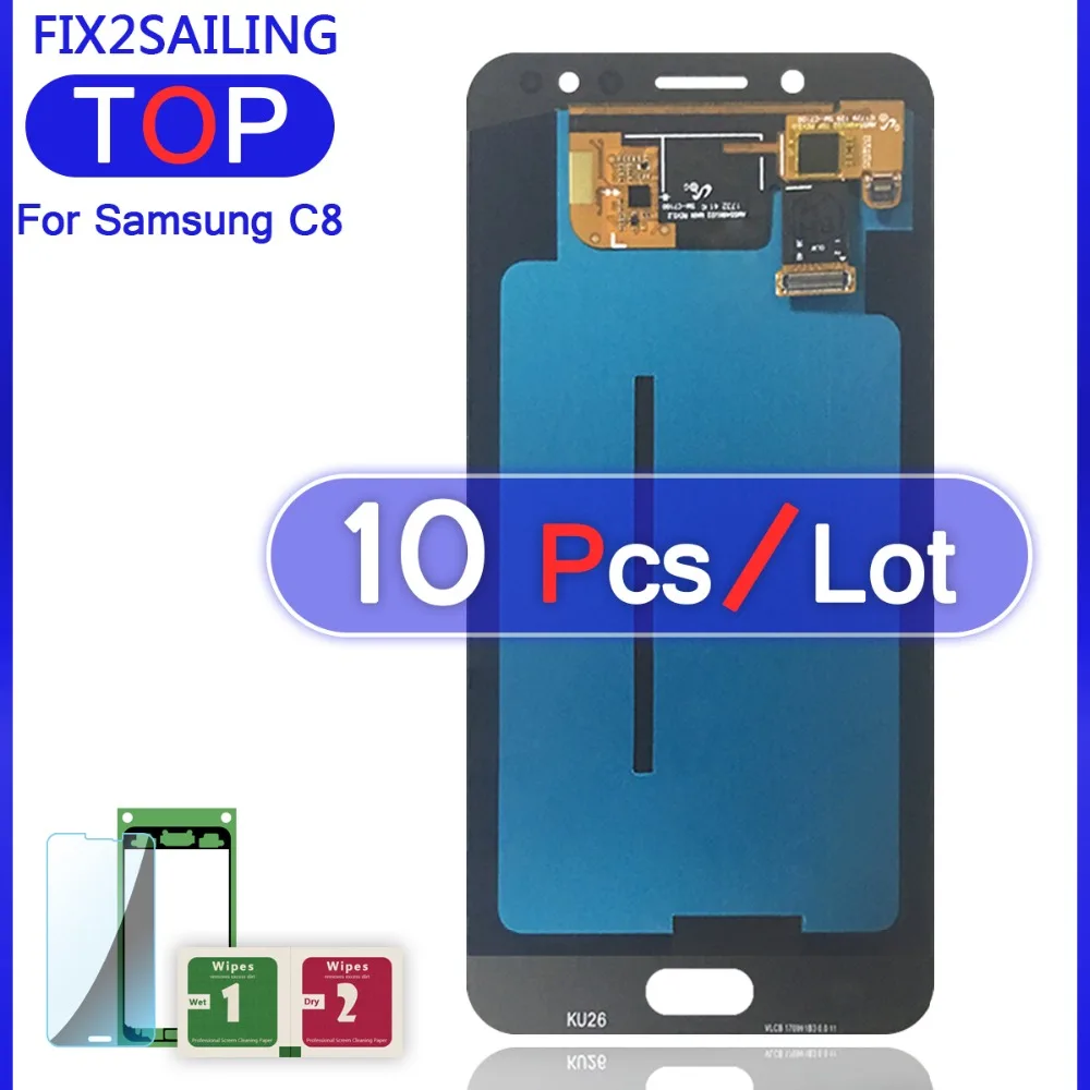 Для Samsung Galaxy C8 C710F/DS C7100 ЖК-дисплей Super AMOLED протестированный рабочий сенсорный экран в сборе