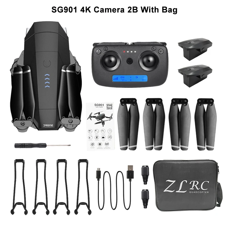 Дрон SG901 Профессиональный складной Дрон HD камера 4K1080P WiFi fpv пульт дистанционного управления 20 минут Квадрокоптер дроны игрушка SSTI-VSG - Цвет: 4K 2B BAG