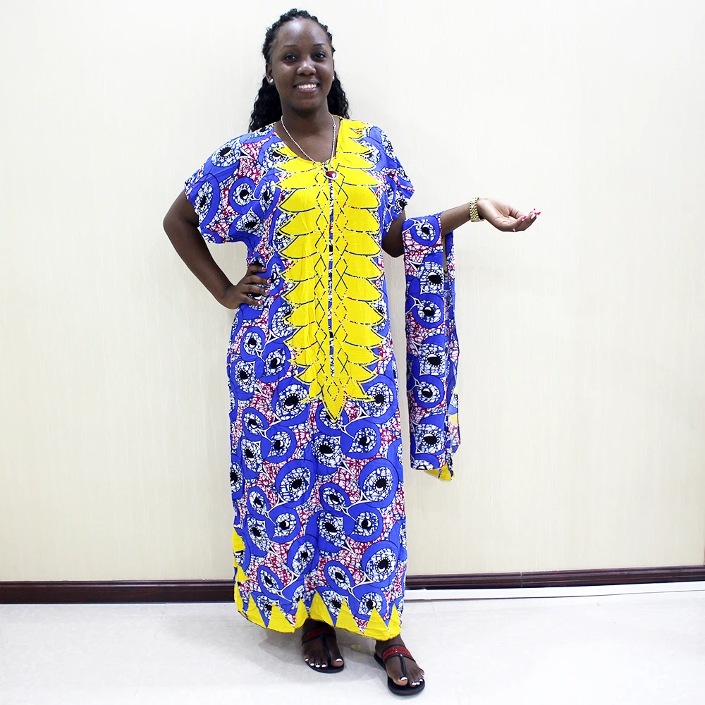 Новое модное Африканское Дашики повседневное с коротким рукавом печати длинное платье для женщин