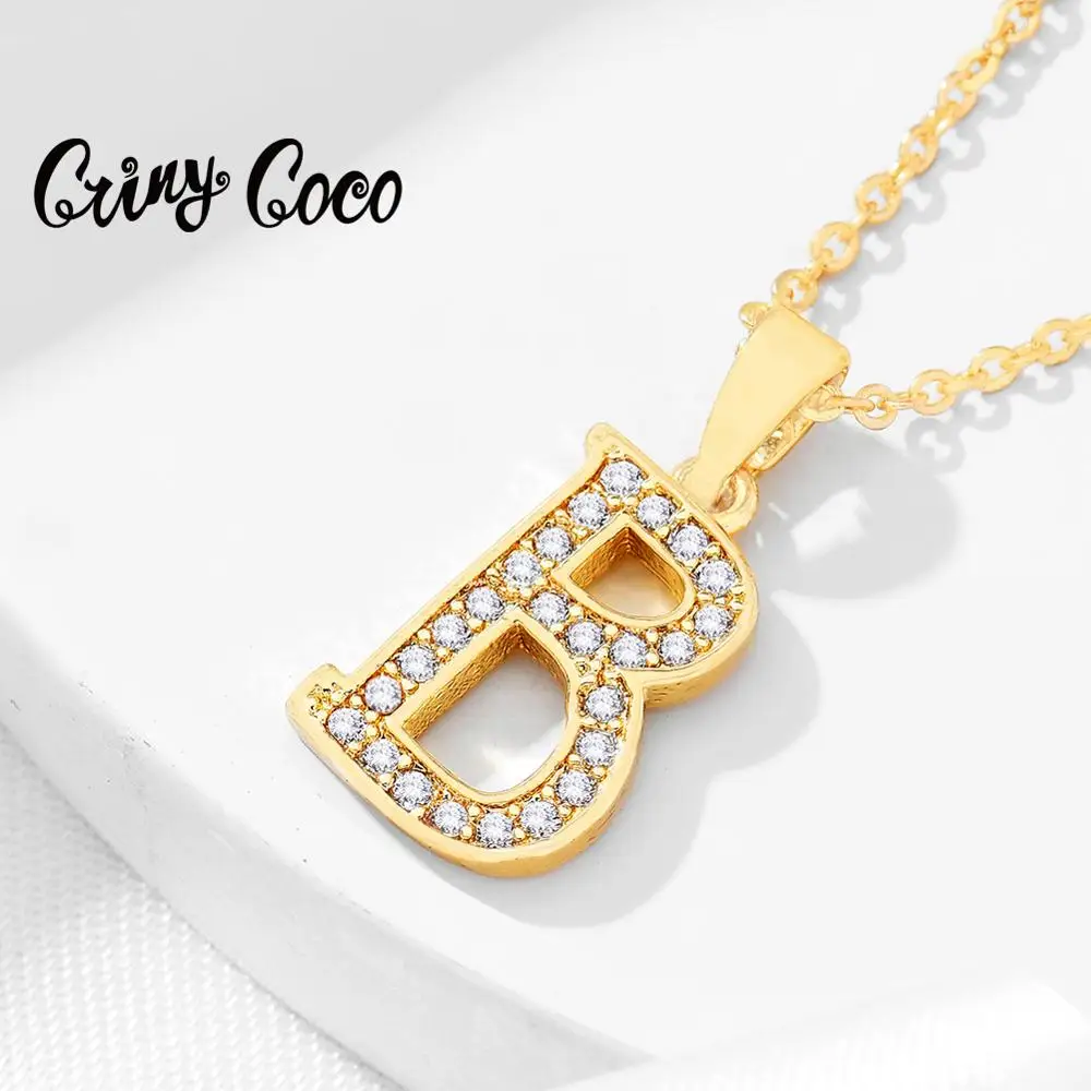Cring Coco 2020 Новые Подвески с буквенным принтом B ожерелья Модные Цепочки CZ ожерелье