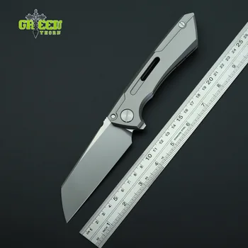 

Green Thorn SNECX Folding Knife M390 Blade Titanium Handle Outdoor Camping Hunting Pocket Fruit Knives collection Gift EDC Tools