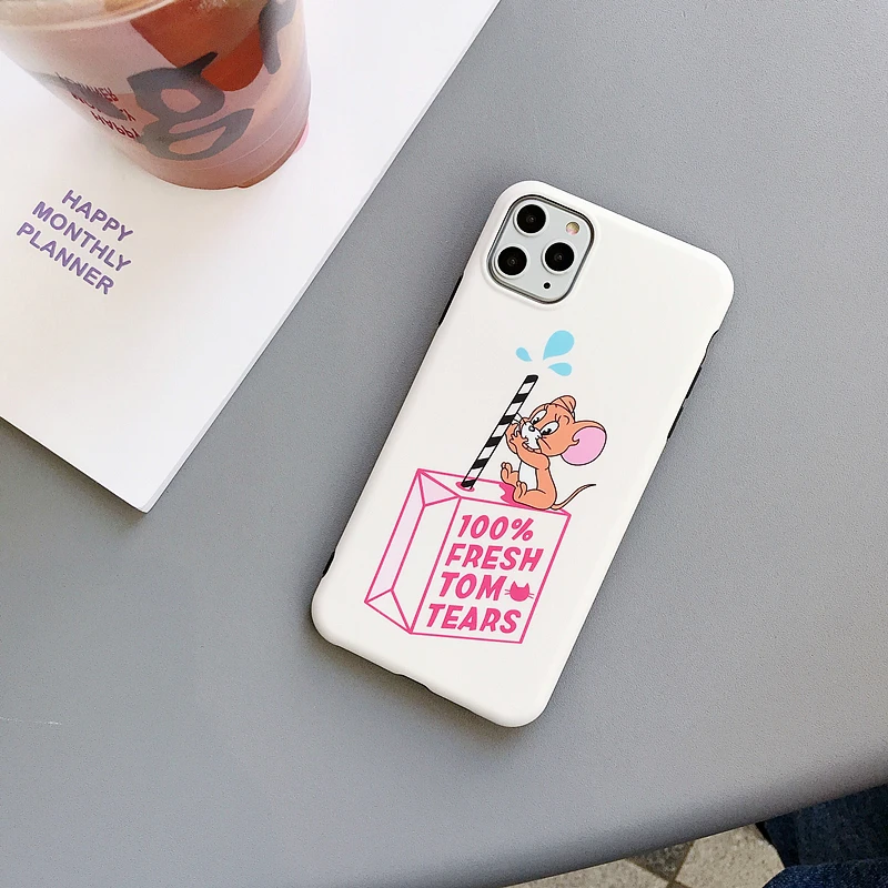 Чехол для телефона для iphone 11Pro XS Max X XR рисунком «мышонок Джерри» вишня матовый IMD мягкий чехол для iphone 6 6S 7 8 Plus задняя крышка чехол s