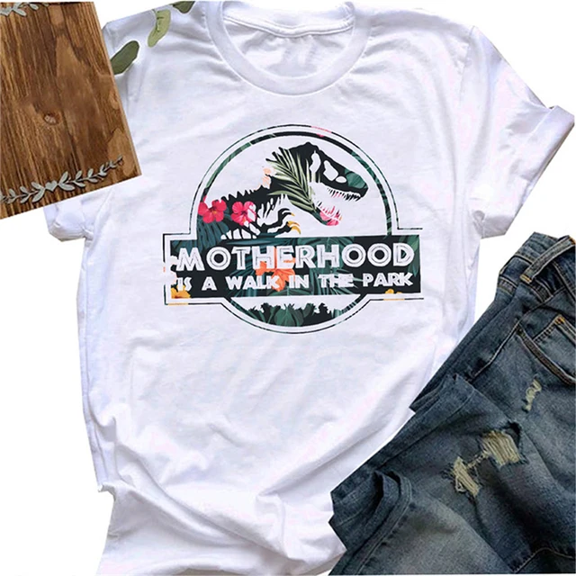 Camisetas con estampado de dinosaurio para mujer, blusa con estampado de  madre es un paseo en el parque, playera estampada de vida de mamá, camiseta  informal Tumblr, camisa verde|Camisetas| - AliExpress