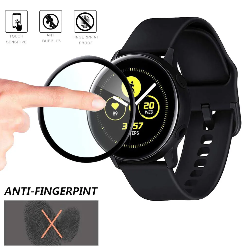 3D изогнутое закаленное стекло для samsung Galaxy Watch Active 9h glas защитная пленка vidrio templado para reloj Bubble Free