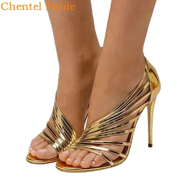 

2020 Mature Hollow Fashion Brand Chentel High Heels Spring Woman Luxurious Party Dress Office Shoes For Women Pumps Gold