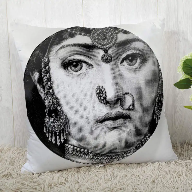 Наволочки на заказ Fornasetti-Famous-beauty-Mask-Face Art квадратная Наволочка на молнии наволочка 40*40 см, 45*45 см(одна сторона - Цвет: 14