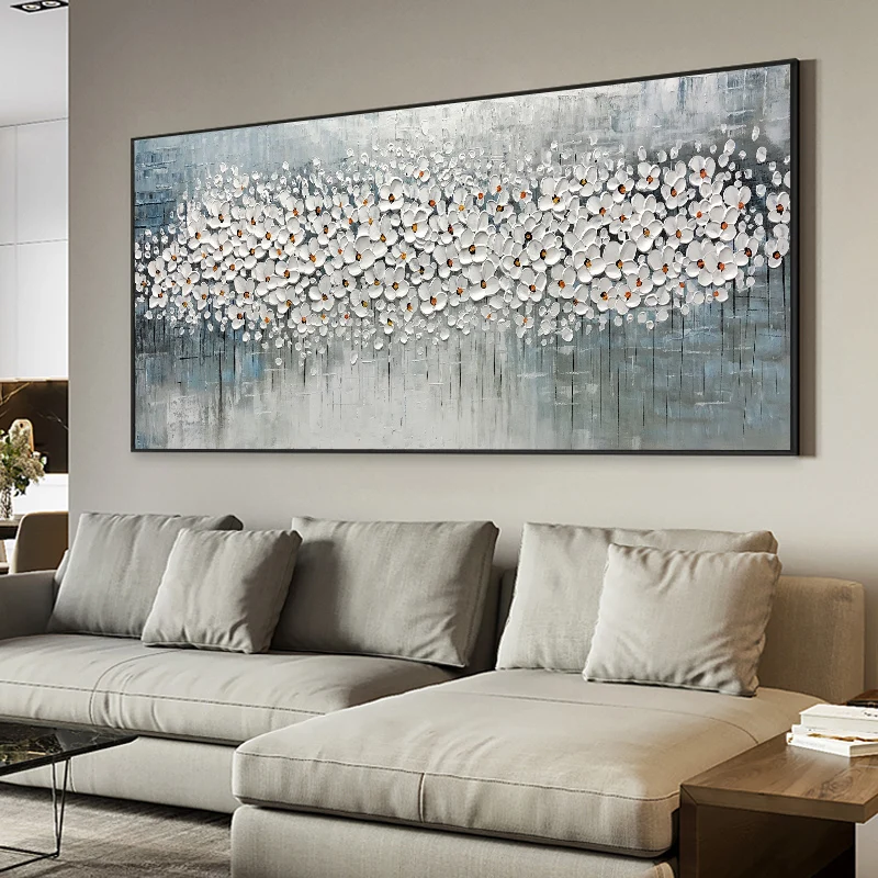 

Pure hand-painted Oil Paintings Flowers Horizontal Version Of The Living Room Sofa Backdrop Decorative Painting After The Nordic