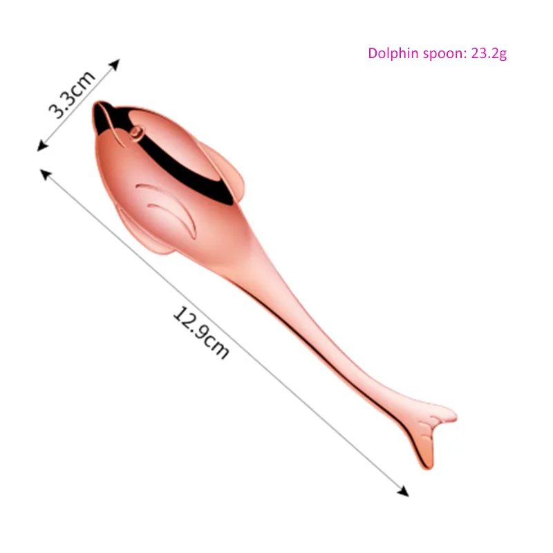 Dolphin rose gold 5 упаковок, индивидуальная маленькая ложка для кофе с дельфином, морской лошадью, 304 нержавеющая сталь, чайная медовая ложка, kawaii, маленькие Десертные Ложки - Цвет: Dolphin rose gold