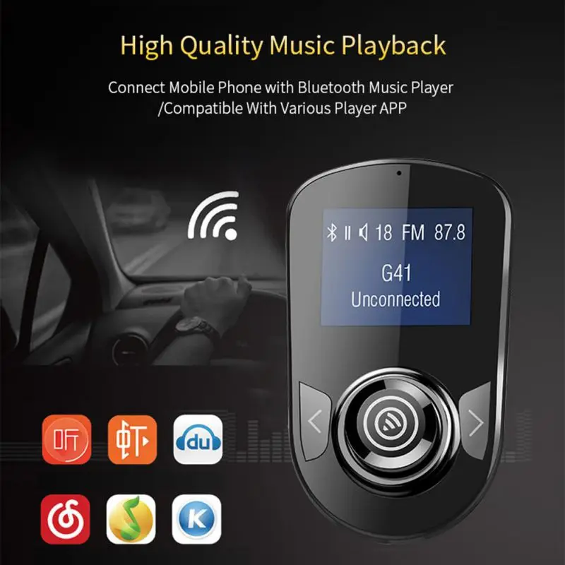1,77 дюймов Bluetooth fm-передатчик радио передатчик Handsfree автомобильный комплект автомобильный аудио адаптер MP3-плеер Автомобильное зарядное устройство