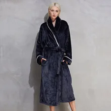 Женский зимний халат большого размера плюс фланелевый Халат для полных женщин, утолщенная теплая Пижама, домашний пеньюар 5XL