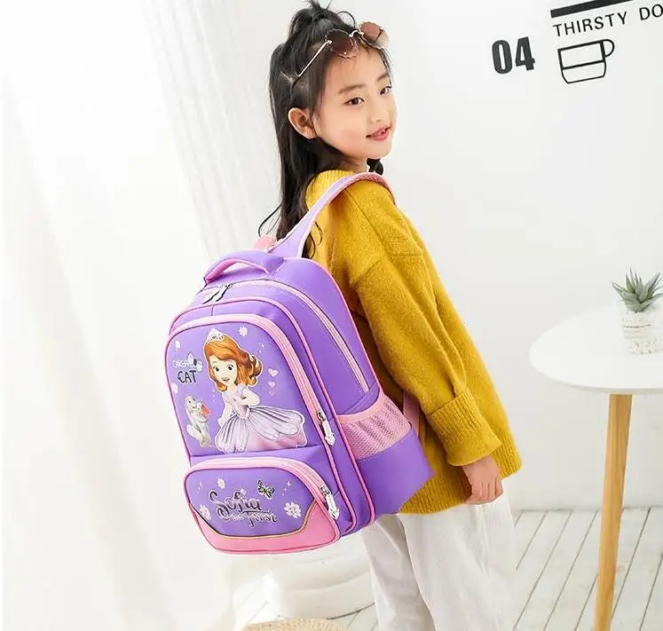 Детский нейлоновый Водонепроницаемый Школьный рюкзак с принтом принцессы, новые детские Мультяшные школьные сумки для девочек, рюкзак для начальной школы