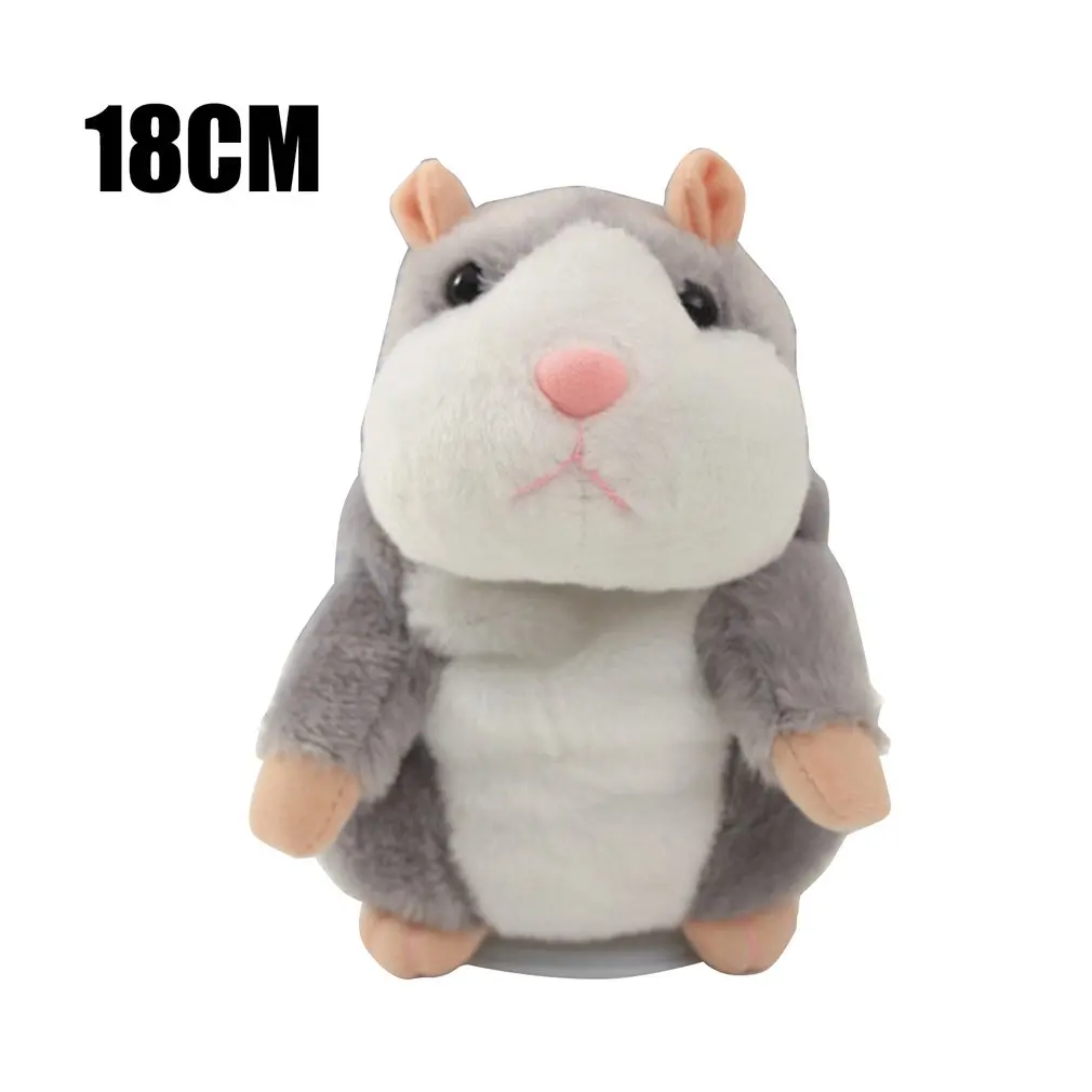 gray 18CM Дерзкий хомяк повторяет то, что вы говорите электронные говорящие плюшевые игрушки милый подарок говорящий хомяк повторяет хомяка - Цвет: gray 18CM