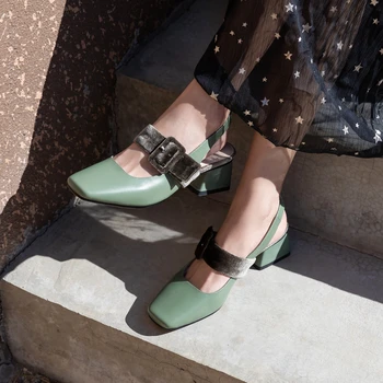 

New Arrivals Top Quality INS Hot Mary Janes Slingback Genuine Leather Summer Leisure Sandals women's Shoes Woman