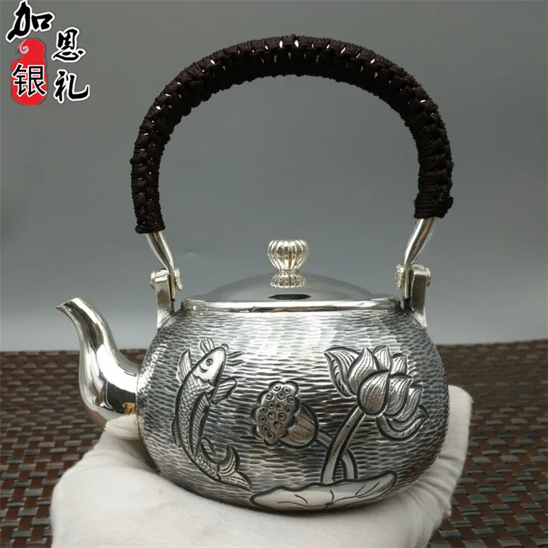 Чайник, переносной чайник, серебряный чайник, чайник с горячей водой, 350 мл воды, чайный набор кунг-фу
