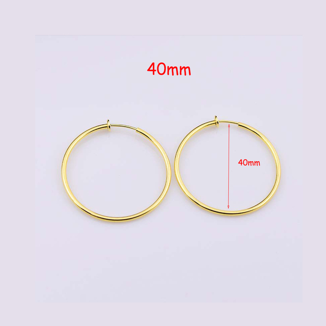 Diameter 2/4/6cm Ear Clips Rings Punk Women Non-Pierced Hoop Earrings Houndstooth Goth Fake Clip-On Circle Earrings Jewelry