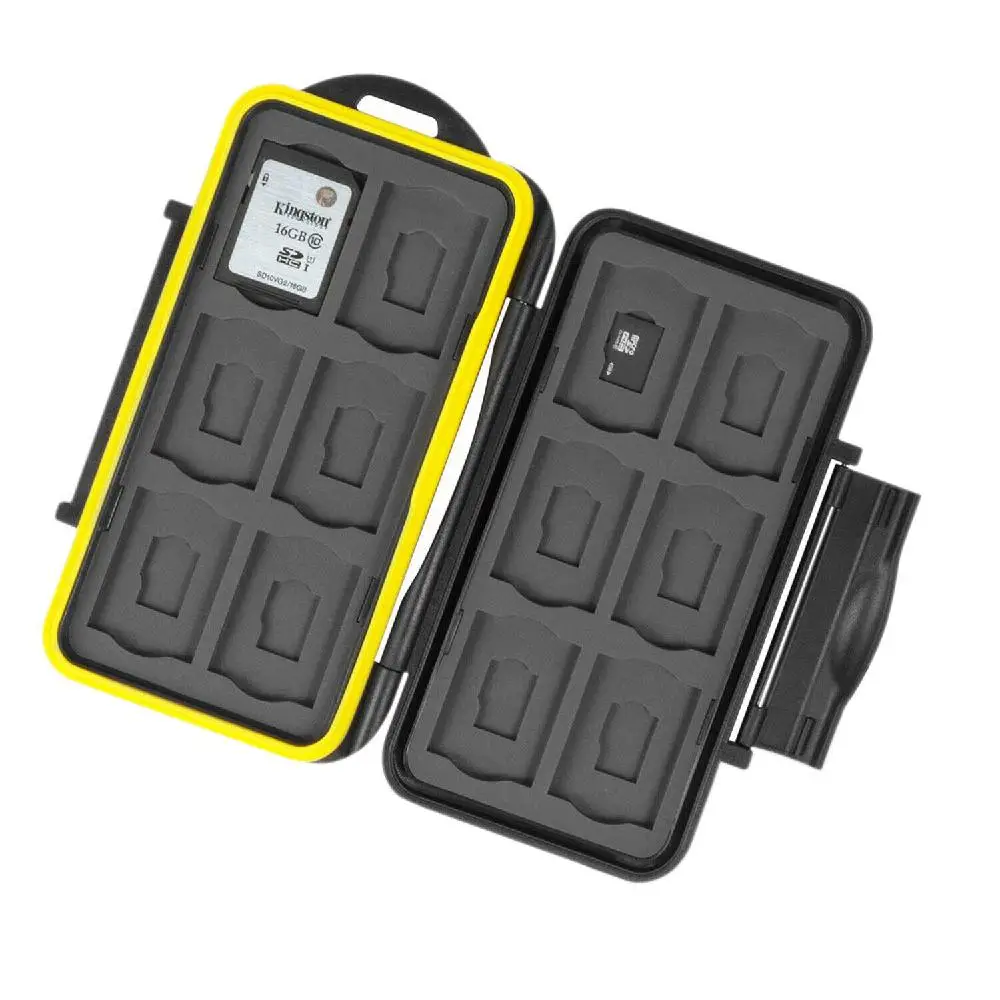 

BEESCLOVER Water Resistant Memory Card Case Holder Storage Fits 12 SD+12 Micro SD TF Cards Memory Card Storage Box r60