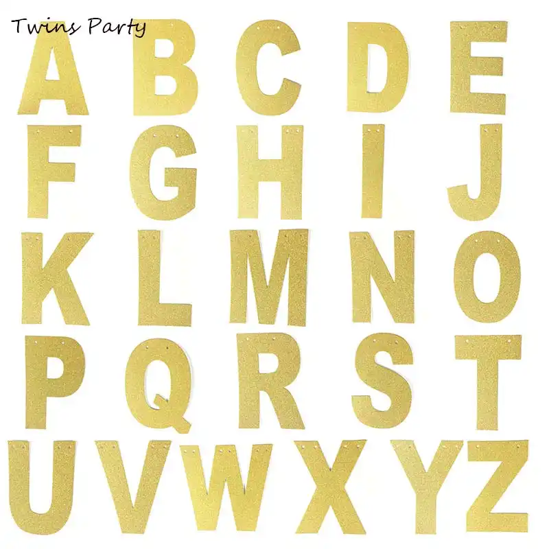 Gold Custom Banner Letter Banner Customizable Letters Symbols Banner Make Your Own Banner Birthday Wedding Baby Shower Party Decoration Party Supplies Toys Games Agtcorp Com