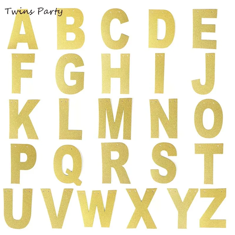 Twins Party Золотой блестящий DIY баннер с надписью индивидуальный набор баннеров