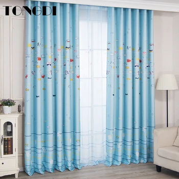 

TONGDI Children Printing Lovely Animal Blackout Curtains High-grade Decoration For Home Parlor Sitting Room Bedroom Living Room