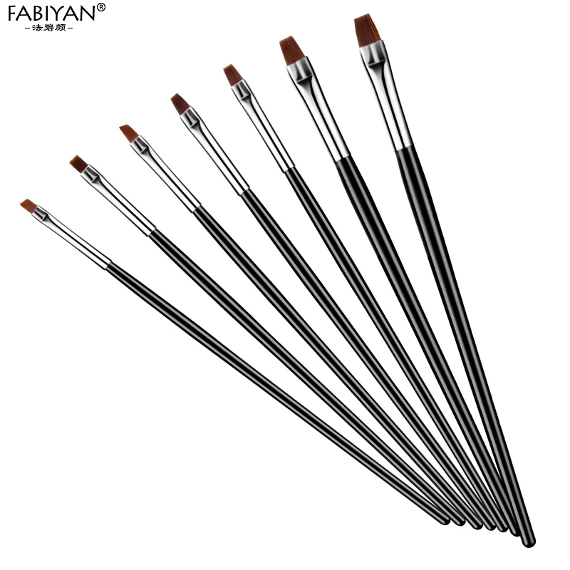 Painting Drawing Carving  7Pcs/setNail Art Manicure For UV Gel Polish Flat Design Tips DIY  Pen Brush Acrylic Tools Set 6