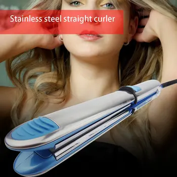 

New Stainless Steel Hair Straightener Curler Stainless Steel Splint Straight Massage Hair brush 1/4 Straight Hair Splint