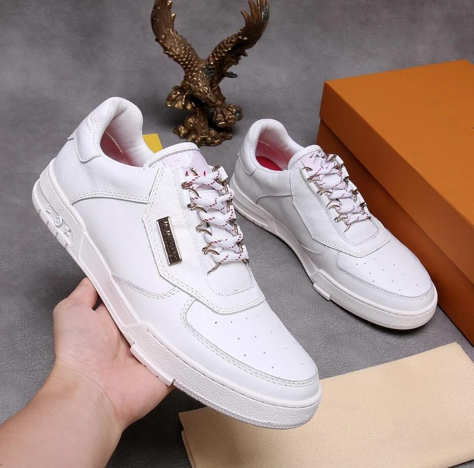 Top quality brand Fashion 5D magic print cowhide shoes Men Low help lace-up sneakers Board shoes casual shoe