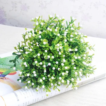 10Pcs Party Plastic Wedding Home Furniture Decor Garden Artificial Plants Fake Milan Grass Foliage Plant Tree 24cm new