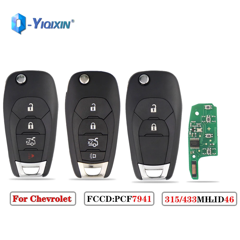 YIQIXIN 315/433MHZ Flip Remote Key For Chevrolet Cruze Avo Trailblaze Malibu GM 2015+ Onix Cobalt Prisma Spin S-10 ID46 Chip Fob |