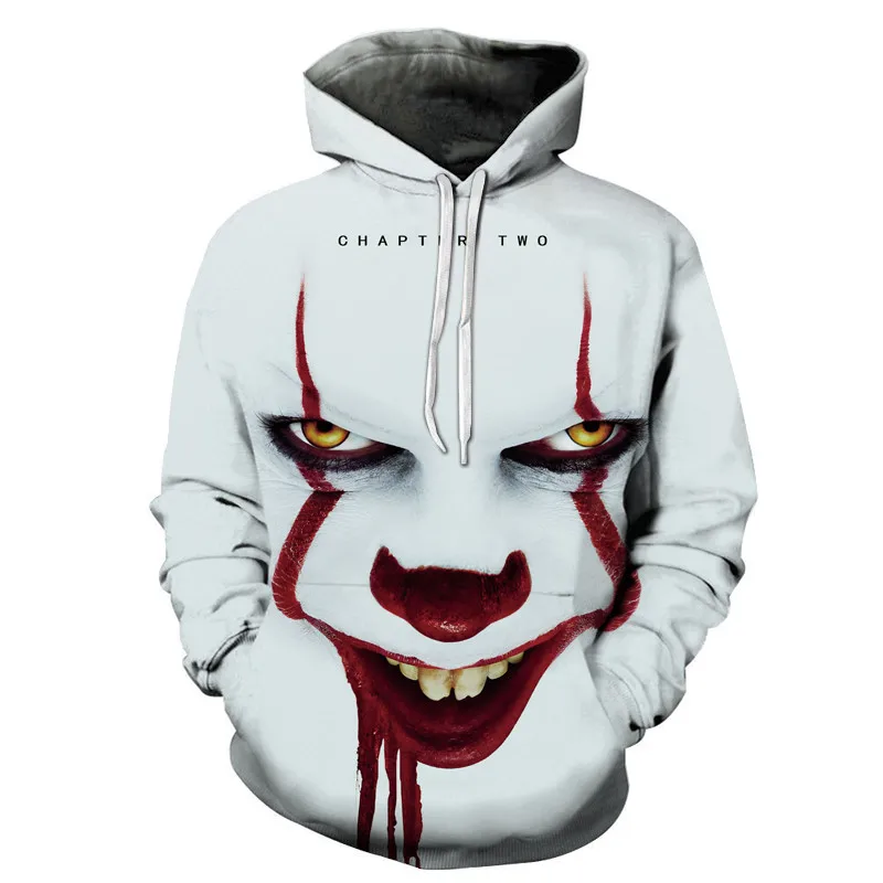 

Popular Horror Movie IT 3D Print Men Women Hoodie Sweatshirts Fashion Funny Clown Pattern Pullovers Casual Oversized Outerwear
