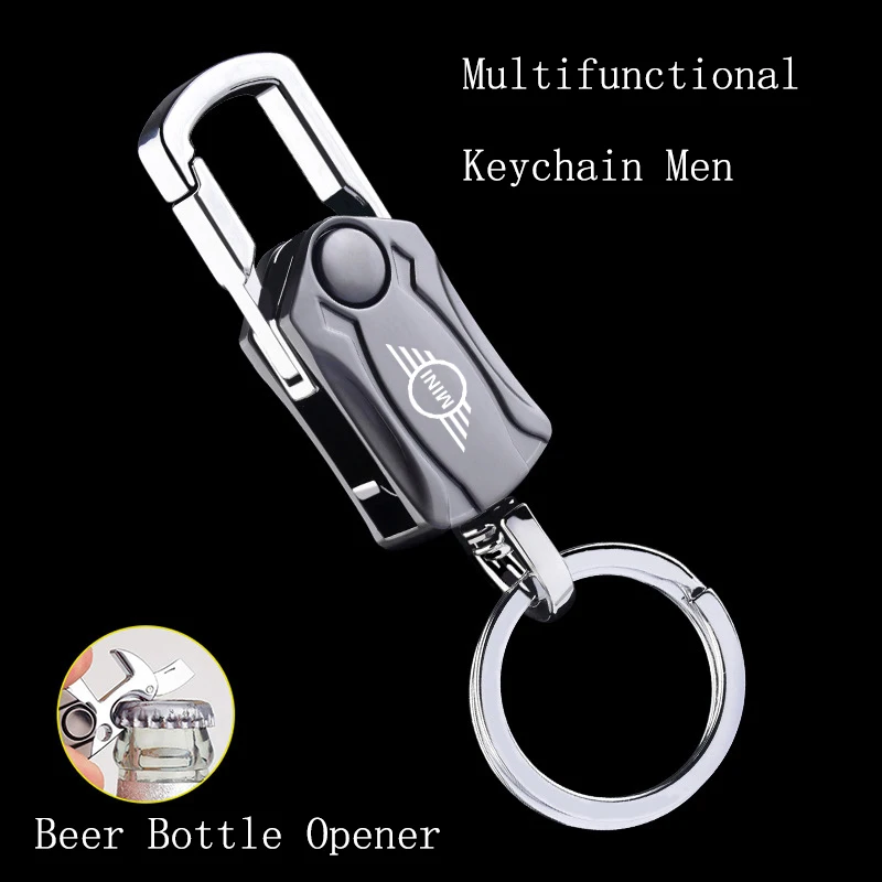 

For MINI cooper r56 f56 f53 f50 Beer Bottle Opener Keychain Men Multifunctional Zinc Alloy Key Ring Car Play Keyring