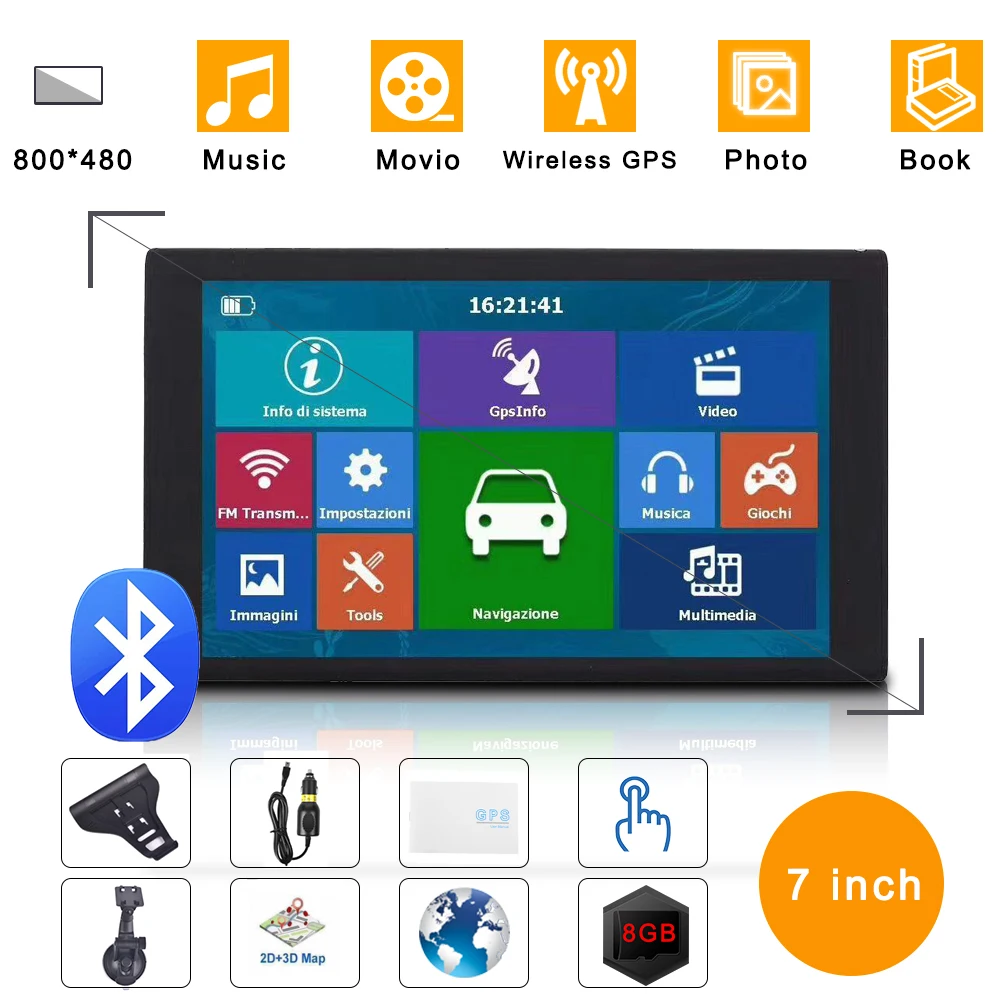 7 inch capacitive car GPS HD navigation 8GB 256M Bluetooth in FM 2019 Europe maps or Russia Navitel map browsers Sat nav Truck | Автомобили