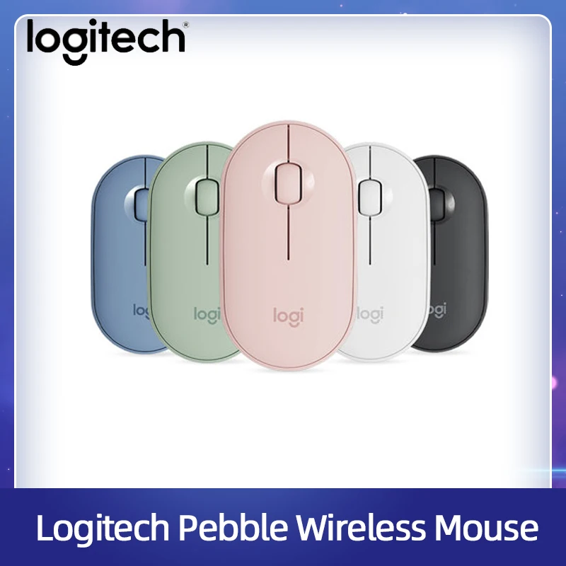 Logitech Pebble Wireless Mouse M350 1000dpi 100g High Precision Optical Blue Green Pink Silent Bluetooth Mouse For Home Office Mice Aliexpress