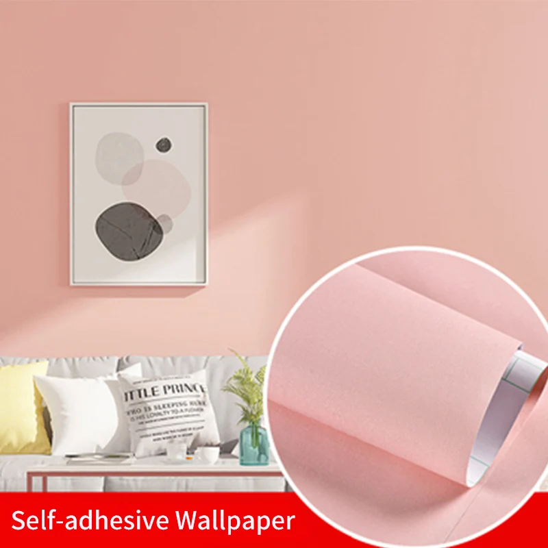 Pure Color Moire Waterproof Vinyl Decorative Film Self Adhesive Wallpaper for Kitchen Furniture Stickers Home Decor Simple Style - Цвет: Wall Stikcer CRPW