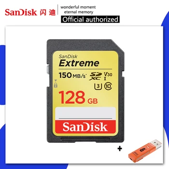 

SanDisk Memory Card Extreme SDHC/SDXC SD Card 4K UHD 32GB 64GB 128GB C10 U3 V30 150MB/s (32GB: 90MB/s) UHS-I Flash Card