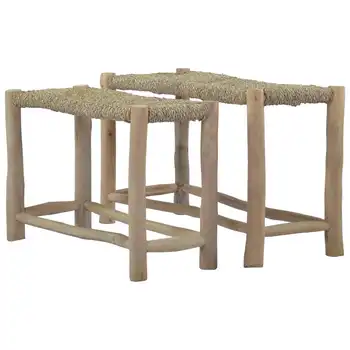 

vidaXL Benches 2 pcs Brown Seagrass