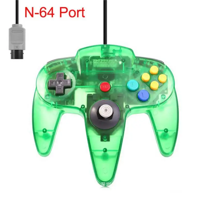 N64 Gaming Joysticks Port Transparent N64 Controller Gamepad Joysticks Joypads Game Pad Long Wired For Classic 64 Consoles Games 