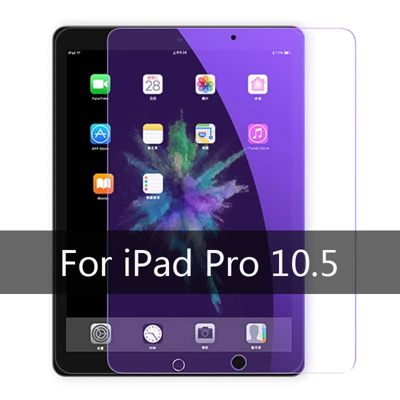 Прозрачный Анти-синий светильник из закаленного стекла для iPad 10,2 Mini 1 2 3 4 5 Air 1 2 Pro 9,7 10,5 Защитная пленка для экрана для iPad - Цвет: Прозрачный