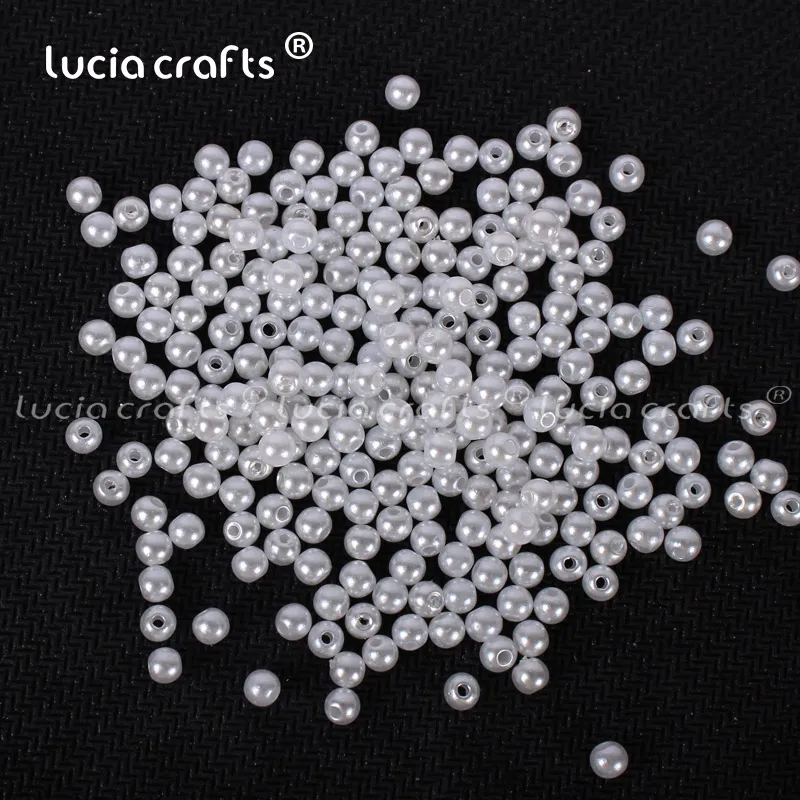 Lucia crafts, 4 мм, 500 шт./лот, разноцветные Круглые бусины с имитацией жемчуга, аксессуары для изготовления своими руками, E0813