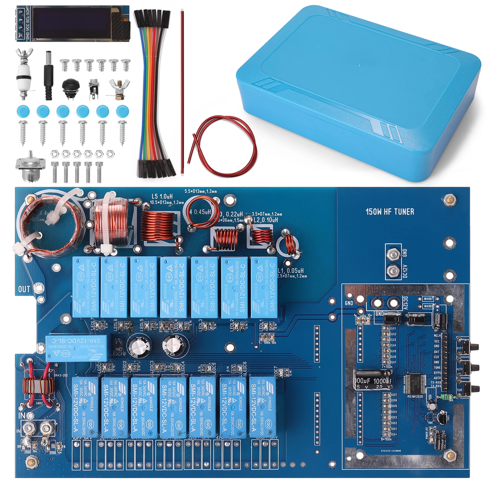 150w At50 1 9 54mhz Automatic Antenna Tuner Diy Host Board Cover Need Self Assembly Aliexpress